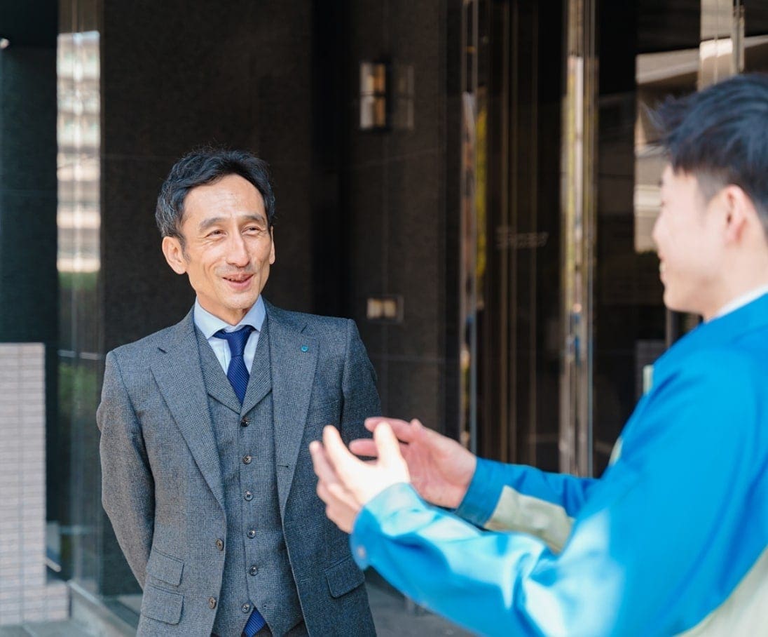 社長との会話中の写真